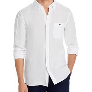 Vineyard Vines 100% Linen White Shirt
